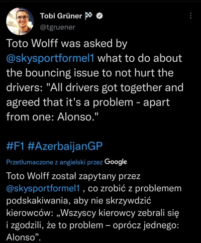 Adoxer - Alonso to chyba wrócił aby potrolowac stawkę a szczególnie Hamiltona 
#f1