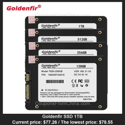 n____S - Goldenfir SSD 1TB
Cena: $77.26 (najniższa w historii: $78.55)
Koszt wysyłk...