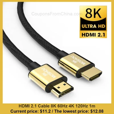 n____S - HDMI 2.1 Cable 8K 60Hz 4K 120Hz 1m
Cena: $11.20 (najniższa w historii: $12....
