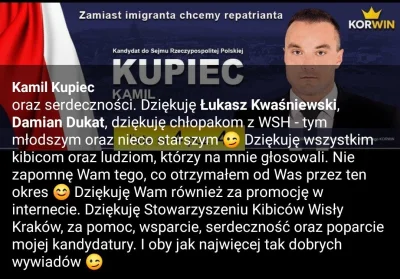 Don_Lukasio - Co się dziś dzieje z Kamilem Kupcem? 

Swoją drogą te podziękowania dla...