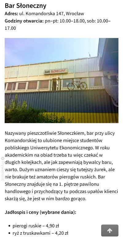 mkorsov - @holy_basil: Na komandorskiej obok targowiska jest bar mleczny. Po schodach...