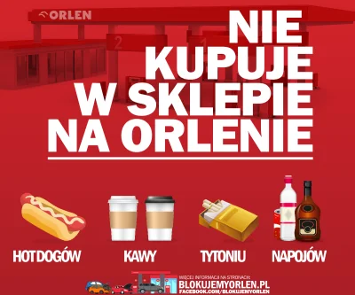 P.....v - "Nie kupuję w sklepie na Orlenie".

Organizatorzy protestów #BlokujemyOrl...