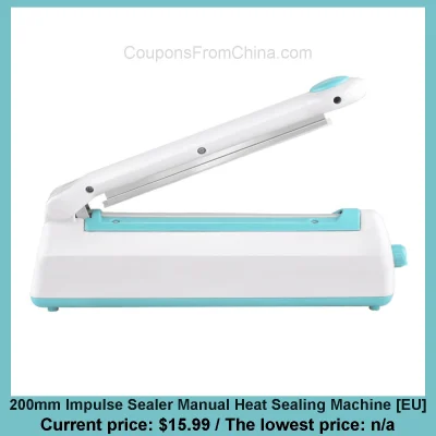 n____S - 200mm Impulse Sealer Manual Heat Sealing Machine [EU]
Cena: $15.99
Koszt w...