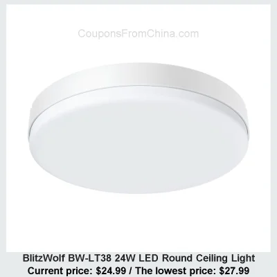 n____S - BlitzWolf BW-LT38 24W LED Round Ceiling Light
Cena: $24.99 (najniższa w his...