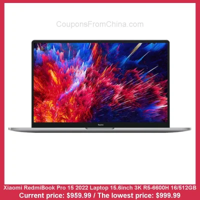 n____S - Xiaomi RedmiBook Pro 15 2022 Laptop 15.6inch 3K R5-6600H 16/512GB
Cena: $95...