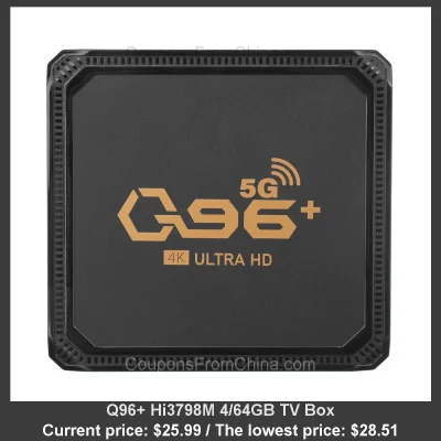 n____S - Q96+ Hi3798M 4/64GB TV Box
Cena: $25.99 (najniższa w historii: $28.51)
Kos...