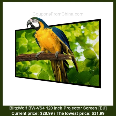 n____S - BlitzWolf BW-VS4 120 inch Projector Screen [EU]
Cena: $28.99 (najniższa w h...