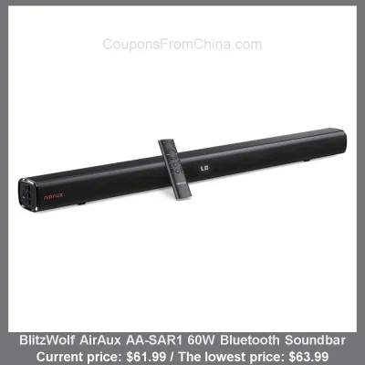 n____S - BlitzWolf AirAux AA-SAR1 60W Bluetooth Soundbar
Uwaga: The lowest price fro...