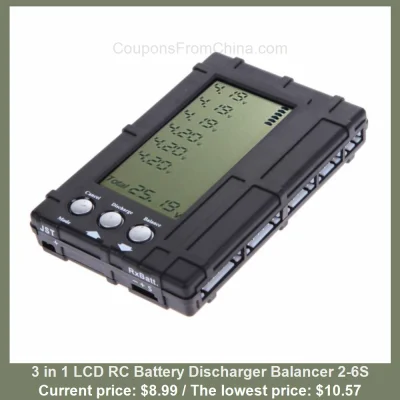n____S - 3 in 1 LCD RC Battery Discharger Balancer 2-6S
Cena: $8.99 (najniższa w his...