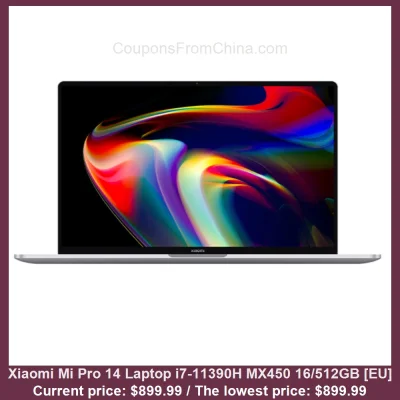 n____S - Xiaomi Mi Pro 14 Laptop i7-11390H MX450 16/512GB [EU]
Cena: $899.99 (najniż...
