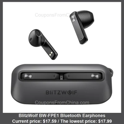 n____S - BlitzWolf BW-FPE1 Bluetooth Earphones
Cena: $17.59 (dotąd najniższa w histo...