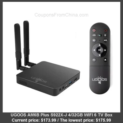 n____S - UGOOS AM6B Plus S922X-J 4/32GB WIFI 6 TV Box
Cena: $173.99 (dotąd najniższa...