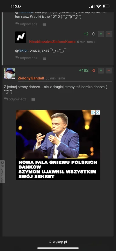 Emprzem - @ZielonyGandalf: scam reklama z Holownia ładnie się wpisała w tekst xD