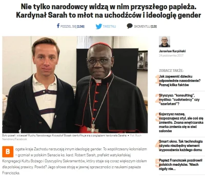 bastek66 - @Ordo_Publius: Też mam nadzieję że Kardynał Sarah zostanie papieżem