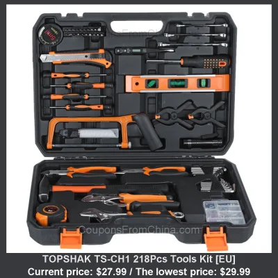 n____S - TOPSHAK TS-CH1 218Pcs Tools Kit [EU]
Cena: $27.99 (dotąd najniższa w histor...