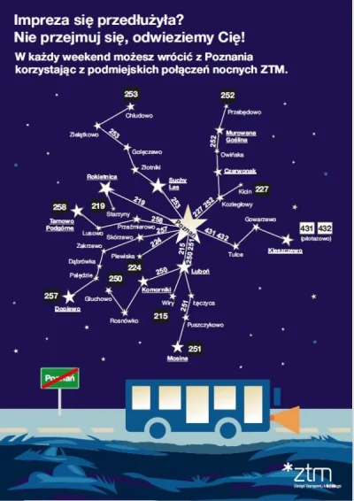 prawdziwek - Reklama nocnych autobusów przez ztm #poznan, mi się spodobała :) #reklam...