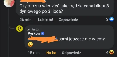 Sweet-Jesus - Oficjalne konto Pyrkonu gdy ktoś zapyta o cenę biletu po 3 lipca. 

#...