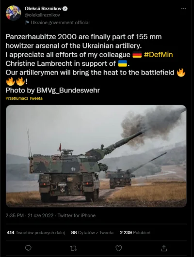 mel0nik - Niemieckie Panzerhaubitze 2000 już na Ukrainie. 
#ukraina #wojna #rosja