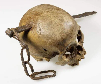 cheeseandonion - >A Roman era skull found impaled with a large spike. Currently on di...