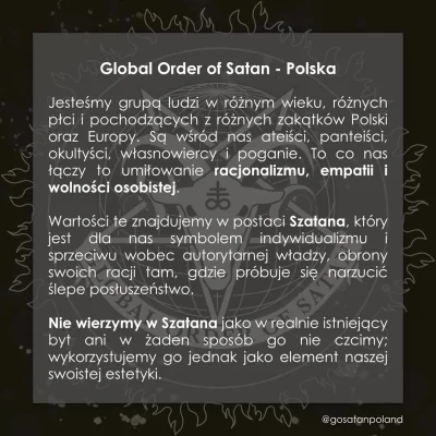 R187 - Członkowie "Global Order of Satan" nie wierzą wcale w Szatana, tutaj grafika z...