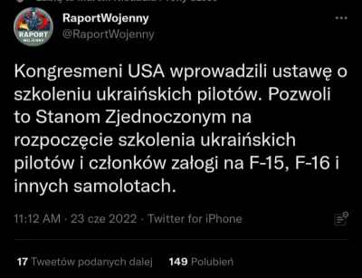 Dodwizo - USA może oficjalnie zacząć szkolić pilotów na swoich samolotach, choć na pi...