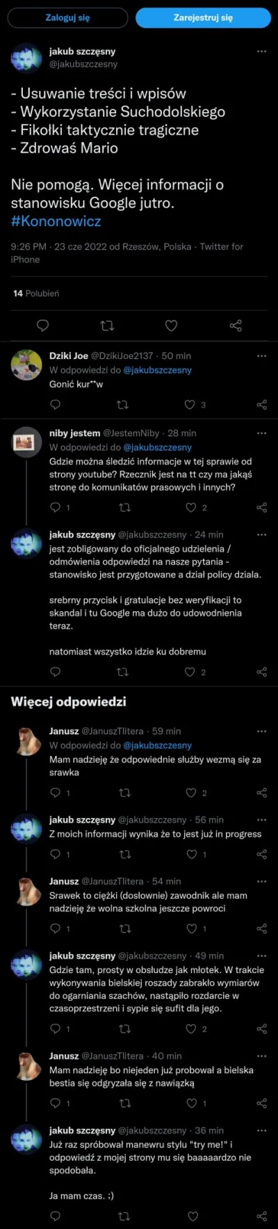 gzymspiwniczny - Jeśli jutro rzecznik jutube ma odpowiedzieć redakcji antyweb w spraw...