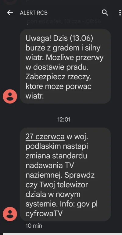 metamorphogenesis - Alert RCB – to nowy SMS-owy system ostrzegania przed zagrożeniami...