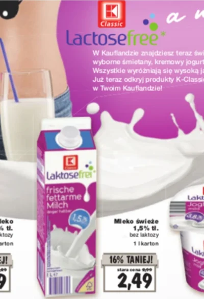 Beszczebelny - Mleko bez laktozy wczoraj w Kauflandzie juz 4.19zl 
(－‸ლ) . serek Alme...