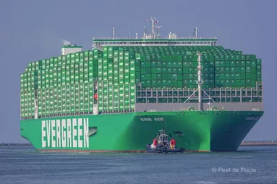FxJerzy - Biggest container ship just has left shipyard. Evergreen now ready to block...