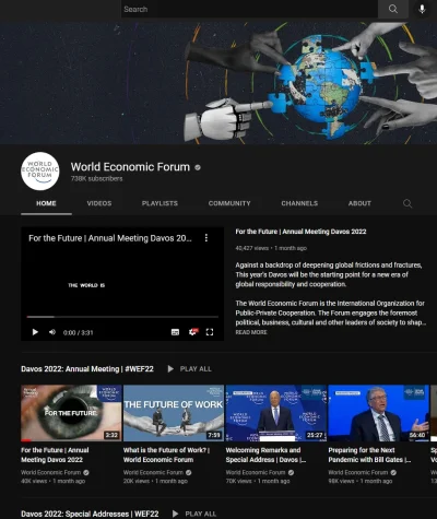 ewolucja_myszowatych - World Economic Forum ma swój kanał na YT i jak na forum przyst...