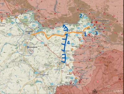 JanLaguna - Obajśnienie do mapy dołączonej do posta: Mapa sytuacji w Donbasie. Na pom...