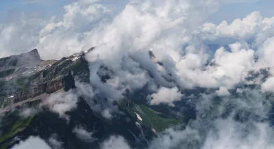 Aenkill - Widok z góry Titlis w Szwajcarii. Panoramka z kilkunastu zdjęć, oryginalny ...