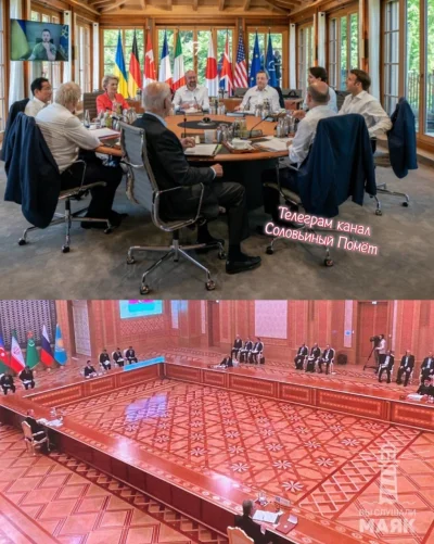 Mondez - Powyżej szczyt G7.
 9 osób przy stole.

 Poniżej - szczyt kaspijski (ucze...