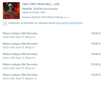 Kuros_666 - Sprzedam dwa bilety na koncert Two Steps From Hell. Bilety znajdują się w...