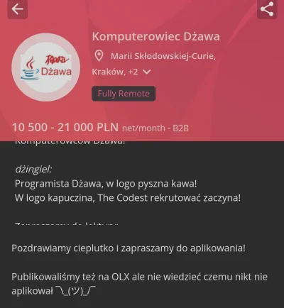 szukam_zony - Czy taka oferta to już cringe czy może jednak nie? 
#programowanie #pr...