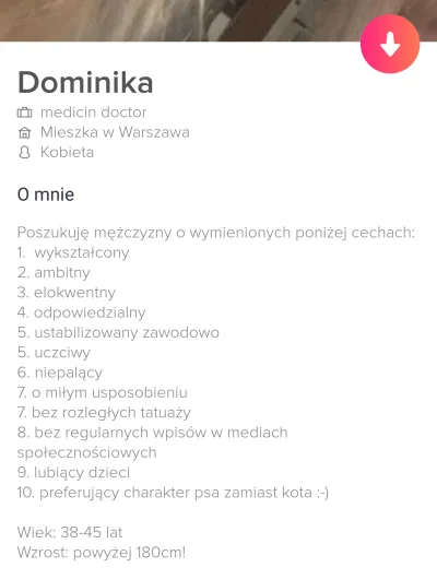 zielonyludzik2 - Dekalog wymagań minimalnych #p0lka 
#tinder #podrywajzwykopem #logi...