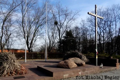 Rasteris - Tak dla przypomnienia, krzyż upamiętniający miejsce straceń w parku Romual...