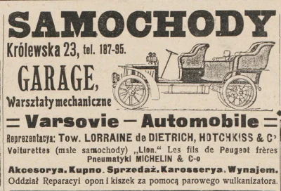 francuskie - Reklama salonu samochodowego z 1910 roku 

#reklama #warszawa #histori...