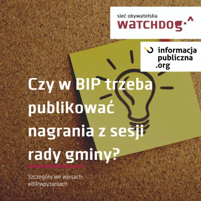 WatchdogPolska - Kontynuujemy cykl #BIPwpytaniach pytaniem: Czy w BIP trzeba publikow...