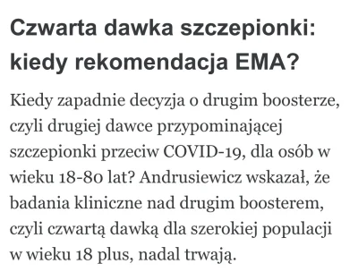 wojna - > już jest 4 dawka?

@konkarne: jest, na razie w fazie badań. Ale myśle, że t...