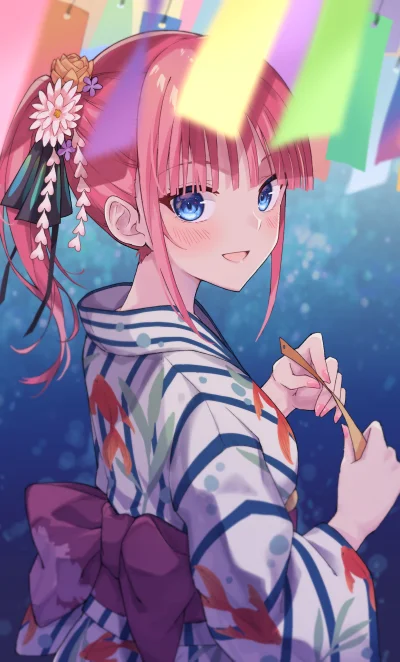 OttoFlick - #randomanimeshit #anime #yukata #gotoubunnohanayome #ninonakano #pixiv #