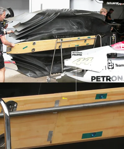 Dupcyfer - Dzięki uprzejmości kierowców w końcu mamy zdjęcia podłogi Mercedesa.
#f1