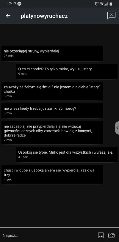 mookie - Esencja wykopowego przegrywa. 
Typek spruł się w komentarzach, nawrzucal mi ...