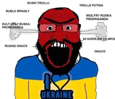 e.....e - Widzę ukraińskie trolle uwijają się jak w ukropie, byle bronić Ukrainy xD

...