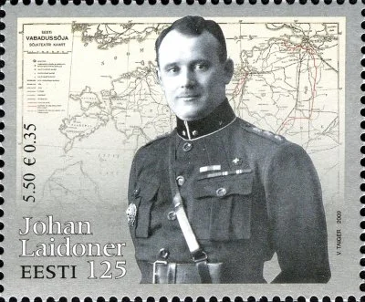 nowyjesttu - Generał Johan Laidoner- bohater narodowy Estonii na estońskim znaczku. A...