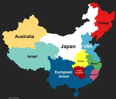 Vanderbright - Jak ludność różnych państw mieści się w chinach. #mapporn #ciekawostki...