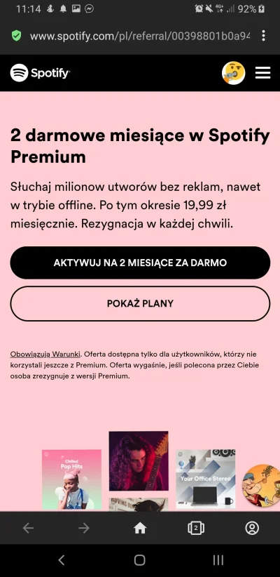 10eme - no elo jajcarze, macie tu linka na 2 miechy spotify premium, żeby Ci służyła ...