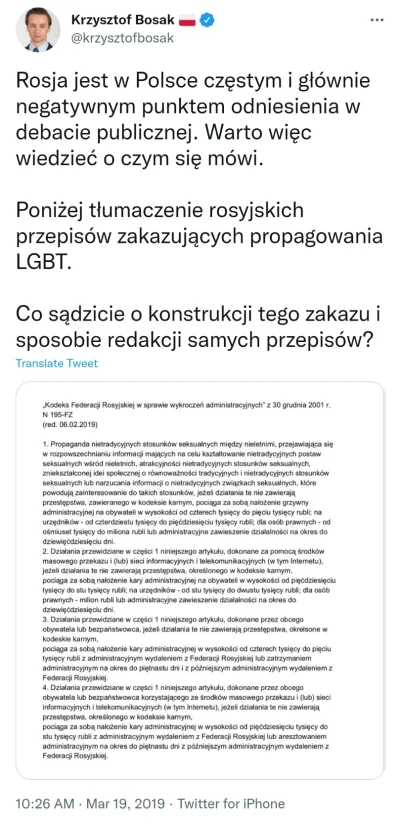 R187 - W 2019 Bosak wstawiał treść tej rosyjskiej ustawy przetłumaczony na polski na ...