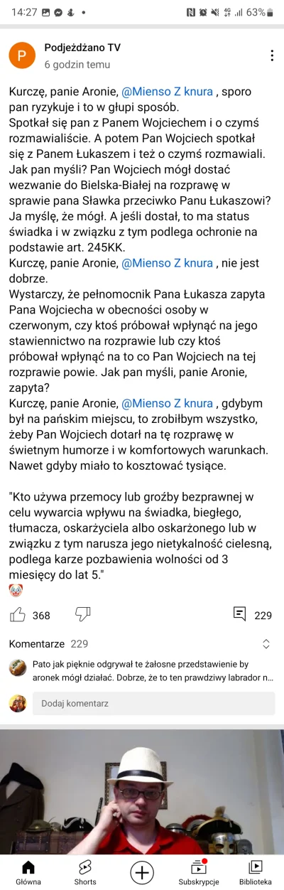 Towarzysz_Sobaka - No jeszcze Aronowi pójdzie bokiem pójdzie.....
#kononowicz #patos...