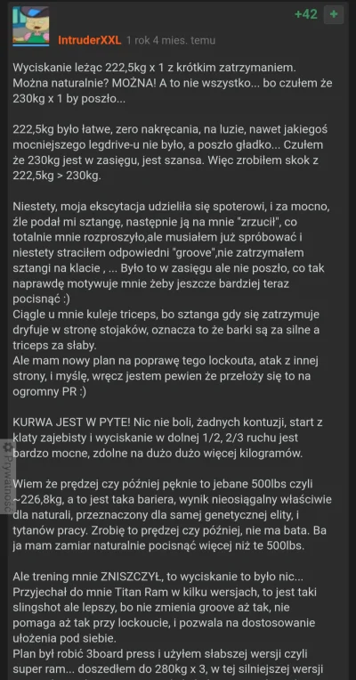 Darksed - @IntruderXXL to 222.5kg poszło tak lekko że pewnie tydzień później zrobiłeś...